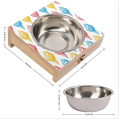 Summer Ice Cream Dog Cat Bowl Aço inoxidável Anti -vômito alimentador de animais de estimação