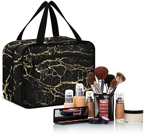 Bolsa de higiene pessoal de mármore para mulheres Organizador de bolsa de maquiagem de viagem com sacos de cosméticos
