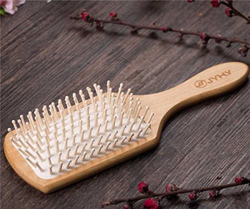 Jyhy Keratin Oil Infused Infused Natural Massagem de madeira Mush Hair Paddle Brush/Beauty Spa Massage