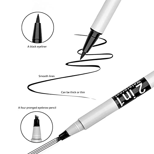 Cola de caneta caneta dupla sobrancelha tatuagem lápis lápis lápis 4 ponta de testa maquiagem de lápis