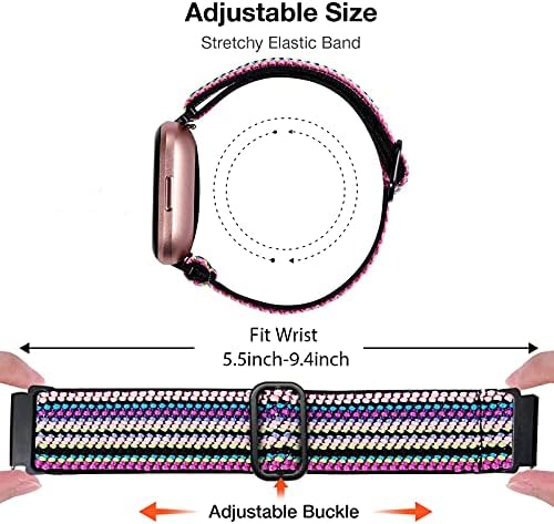 Bandas elásticas compatíveis com faixas Fitbit Versa 2 para homens, pulseira de reposição elástica