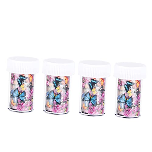 Lalafina 4 garrafas decalques coloridos Decas de dedos florais Presentes adesivos Arte beleza Ornamentos
