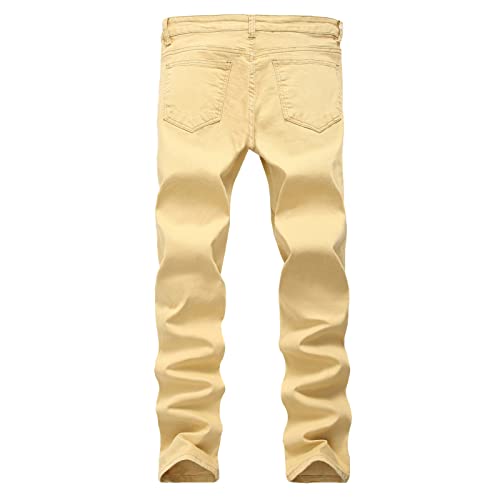 Maiyifu-gj masculino machado jeans de joa de jeans de jeans de jeans de topo calças de jeapis de jeap-lap