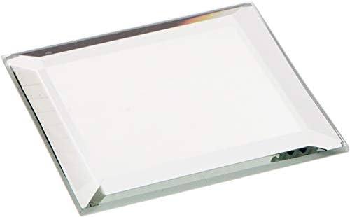 Espelho de vidro chanfrado de 3 mm quadrado de Plymor, 2 polegadas x 2 polegadas