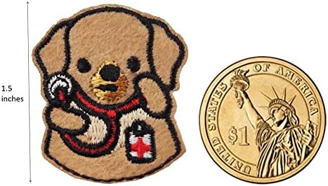 Patch fofo Doctor de cachorro fofo Mini ferro bordado em patch costurar em apliques de tamanho pequeno