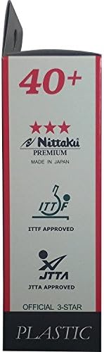 Nittaku Premium 3 estrelas ITTF 40+ Bolas de tênis de mesa de plástico, 9 bolas