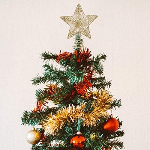 Decorações de Natal de Nuobester 20 cm de estrela de árvore dourada led led árvore de Natal Topper piscando,