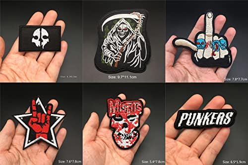 Momoso_store 25pcs punk skull rock rock patches para mochilas roupas de roupas de estilos de estilos de ferro
