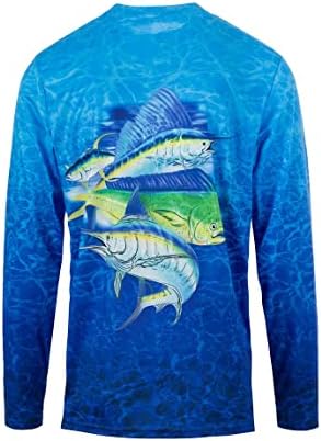 KOBALT1 MENINOS 8-18 Blue Marlin Water Sport Sport Pishing UPF Performance camisa