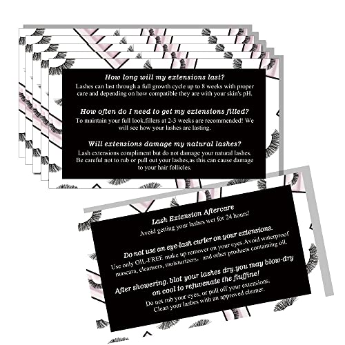 Cartões de Instruções de After cuidados com Lash Maosh Lash, Cartão, Technicians Acessórios, preto com design