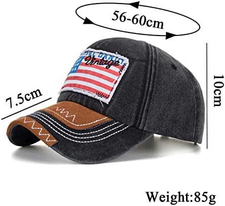 Capace de beisebol da American Flag para homens, tamanho clássico de baixo perfil ajustável Chapéus de