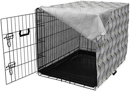 Capa de caixa de cães abstrata lunarable, padrões ondulados com formas de ondas geométricas de ilustração monocromática,