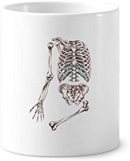 Esboço de esqueleto humano Penador de dentes caneta caneca caneca de cerâmica copo lápis