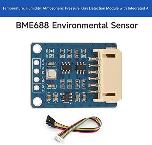 Zunate BME688 Sensor ambiental Breakout, umidade da temperatura Pressão barométrica Suporte ao sensor de pressão