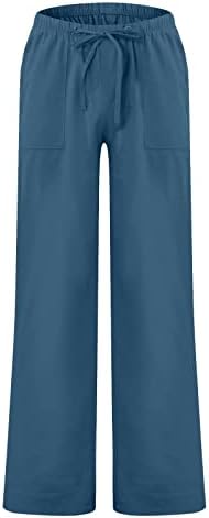 Calça masculina, masculina moda casual algodão de algodão solto calça de calça leve da cintura elástica da cintura