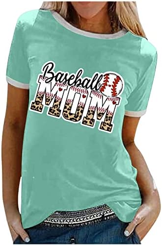 T-shirt de mama de beisebol para mulheres engraçadas camisa gráfica de manga curta de manga
