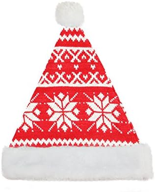 Northlight Red and White Snowflake Papai Noel Hat Unisex Adult Christmas Costume Acessório - Médio