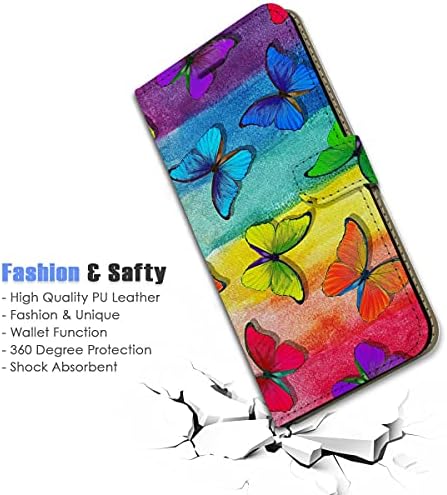 Para iPhone 13 Pro Max, capa de capa de carteira de flip de flip, A24473 Rainbow Butterfly Gay Pride
