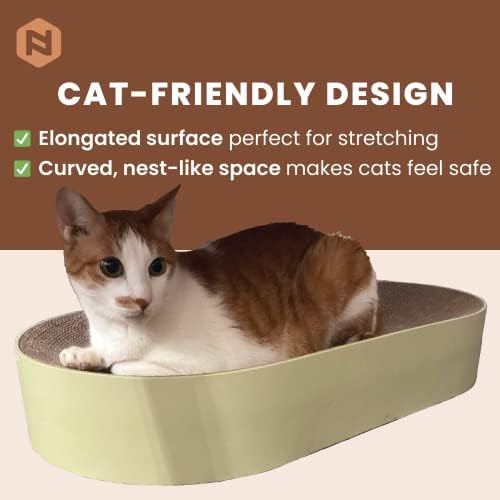 NEST NOVAPET - Cama de arranhões de gatos em forma oval feita com papelão ondulado ecológico,