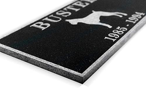 Poem Studio Pequeno Black Granite Dog Memorial Stone | Marcador de animais de estimação de silhueta
