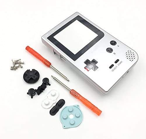 Gametown Silver Housing Cover peças de substituição da caixa para Nintendo Gameboy Pocket Console GBP System