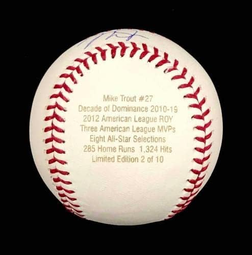Mike Trout Autograph assinado assinado a laser gravado Ball Baseball Le /10 ~ MLB Holo - Bolalls autografados