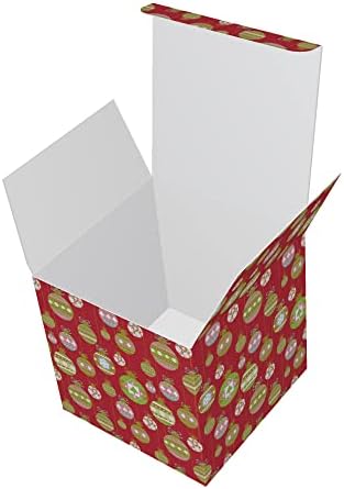 Ornamentos coloridos caixas de presente quadradas e favores de festas - conjunto de 10