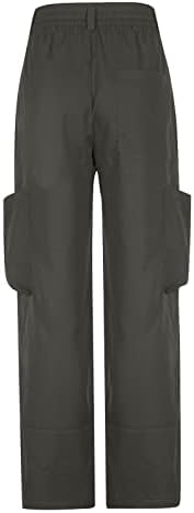 Calça de carga Mulheres Low Rise Baggy Cargo Polsets Sports Sport Parachute Pants Cargo Jeans Jeans Straight Y2K