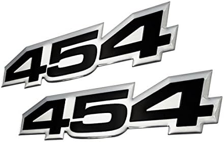 VMs Racing 2x 454 preto em prata alumínio altamente polido emblemas