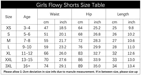 3 Meninas de matilha shorts fluidos com bolsos 2 em 1 juventude para crianças adolescentes Saias de borboleta