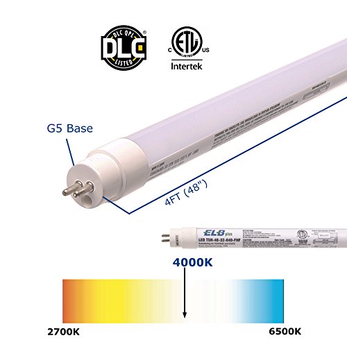 ELB Electronics LED T5H-48-32-840-FHF LED 4-PACO T5H-48-32-840-FHF, Plug and Play LED T5 HO, 4 ', 30W, 4000K,