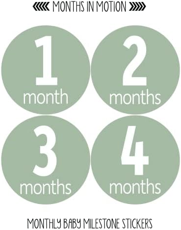 Meses in Motion Baby Adesivos mensais | Adesivos de marco infantil | Adesivos recém -nascidos
