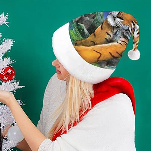 Moonlight Tiger Christmas Hat de Hat de Papai Noel personalizado decorações de Natal engraçadas