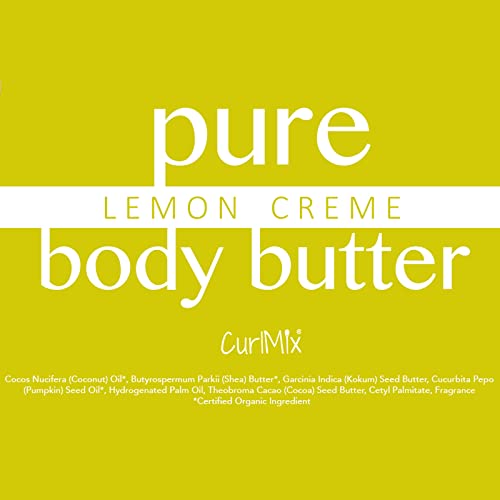 Curlmix Organic Body Butter com manteiga de karité e óleo de semente de abóbora - creme de limão