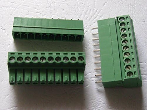 40 PCS pino reto 10pin/Way Pitch 3,81mm para parafuso conector do bloco de parafuso verde tipo trava com