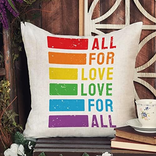 All For Love for All Throw travesseiro Capa de almofada dos namorados Caixa de travesseiro Rainbow