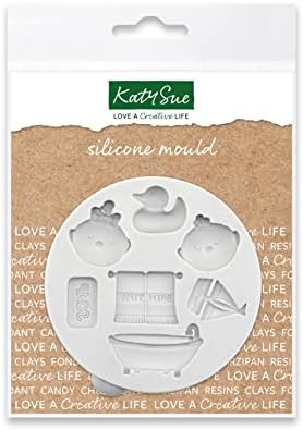 Katy Sue Bathtime Molde de silicone para decoração de bolo e artesanato