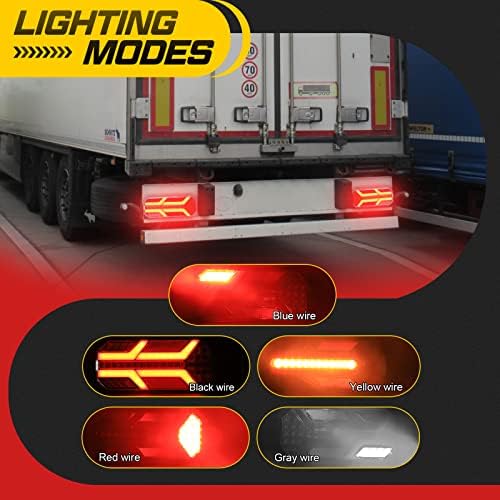 Sup-Light Red LED Truck Trailer RV Tail Lights Turn Stop Brake Excorrer a luz reversa de luz para caminhões RV