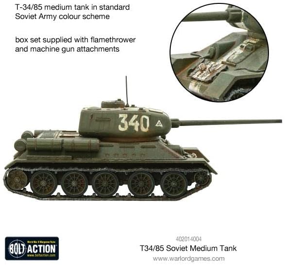 Ação do parafuso Soviético T34/85 Tanque médio 1:56 WWII Military Military Wargaming Model Model Kit