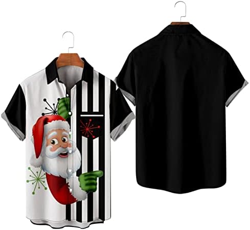 Wocachi Christmas Camisetas de manga curta para homens, Natal Papai Noel