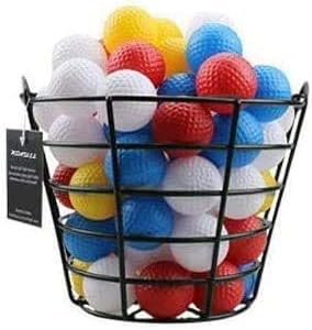 Kofull Golf Ball Metal Range Basket Golfball Container com alça - Holds contêm 50 bolas