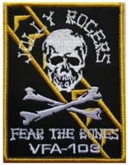 VFA-103 Jolly Rogers Fear the Bones Border Backer Patch para Hook & Loop Moral Patches Tactical Militar