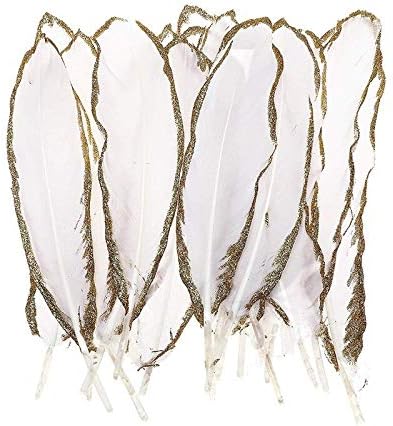 Zamihalaa 20pcs/lote mergulhado penas de ganso de ouro/prata 15-20cm Feathers DIY para jóias Fazendo Plumas Crafts