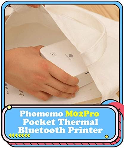 MemoQueen M02Pro Mini Pocket Thermal Printer & 3 Rolls White Auto-adesivo térmico rótulos