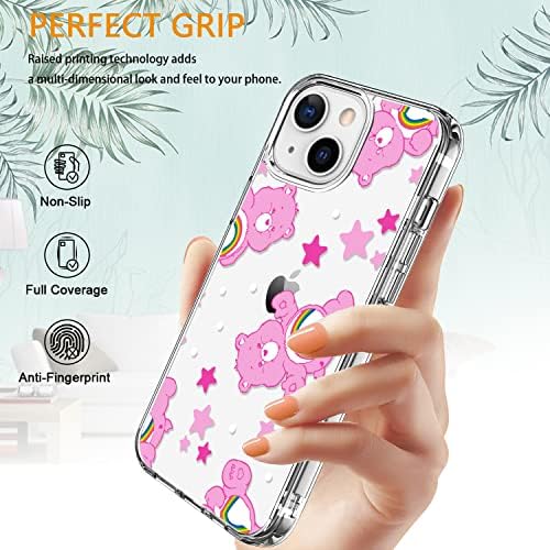 Luhouri iPhone 13 Mini Case com protetor de tela, capa de acrílica transparente com designs de moda para