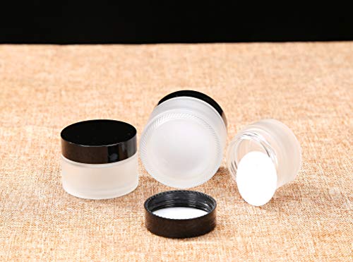 15ml /0,5 oz, 60 pacote de vidro transparente vazio com revestimentos e tampas internas, potes de vidro