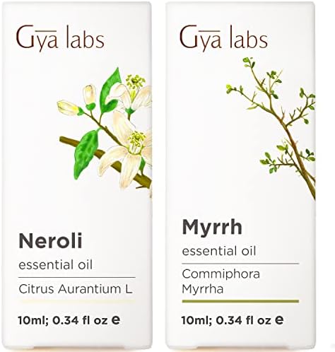 Óleo Neroli Essential Oil & Myrrh para conjunto de pele - de óleos essenciais de grau terapêutico puro Conjunto