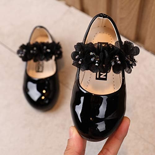 Sapatos de flor de flor de criança não deslizam macio Mary Jane Sapatos Balé de Flores? Lats Sapatos para
