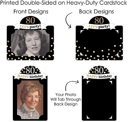 Big Dot of Happiness Adult 80th Birthday - Gold - Kit de decoração de mesa - Party Centerpieces Tabel