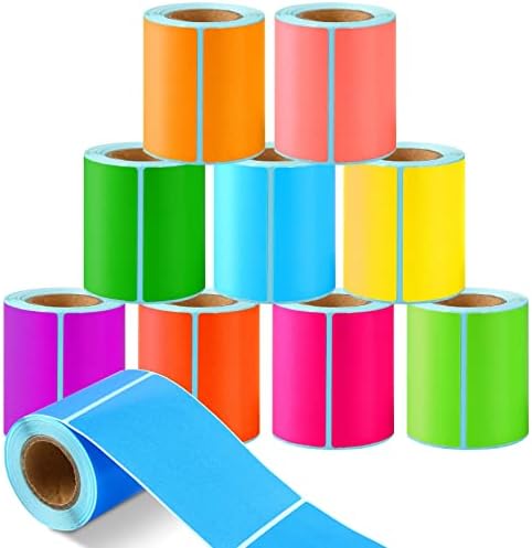 1000 PCs Rótulos de adesivos coloridos rolos de etiqueta retangular 10 Etiquetas de codificação de cores